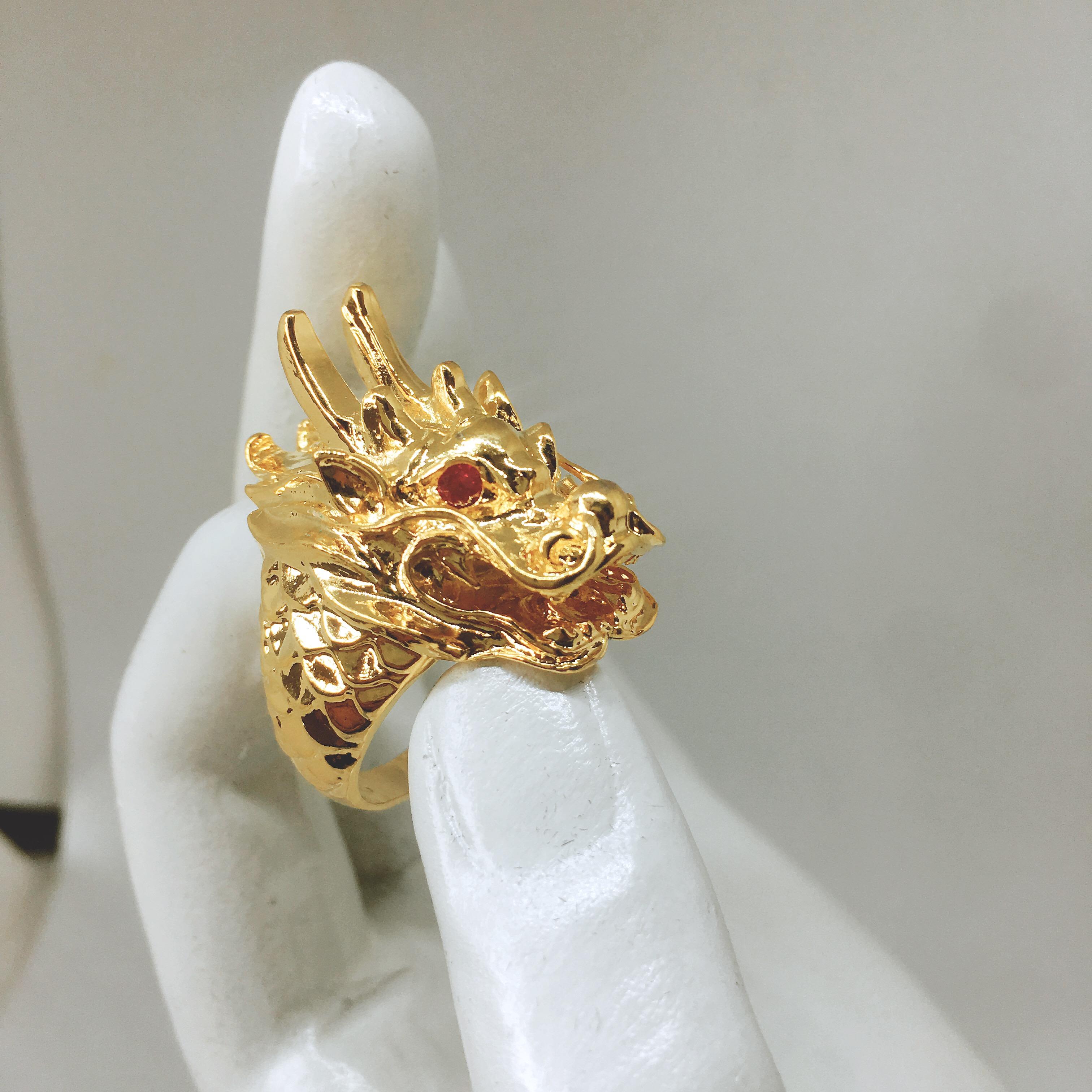 Nhẫn phong thủy Nhẫn Thiên long đính đá đẳng cấp