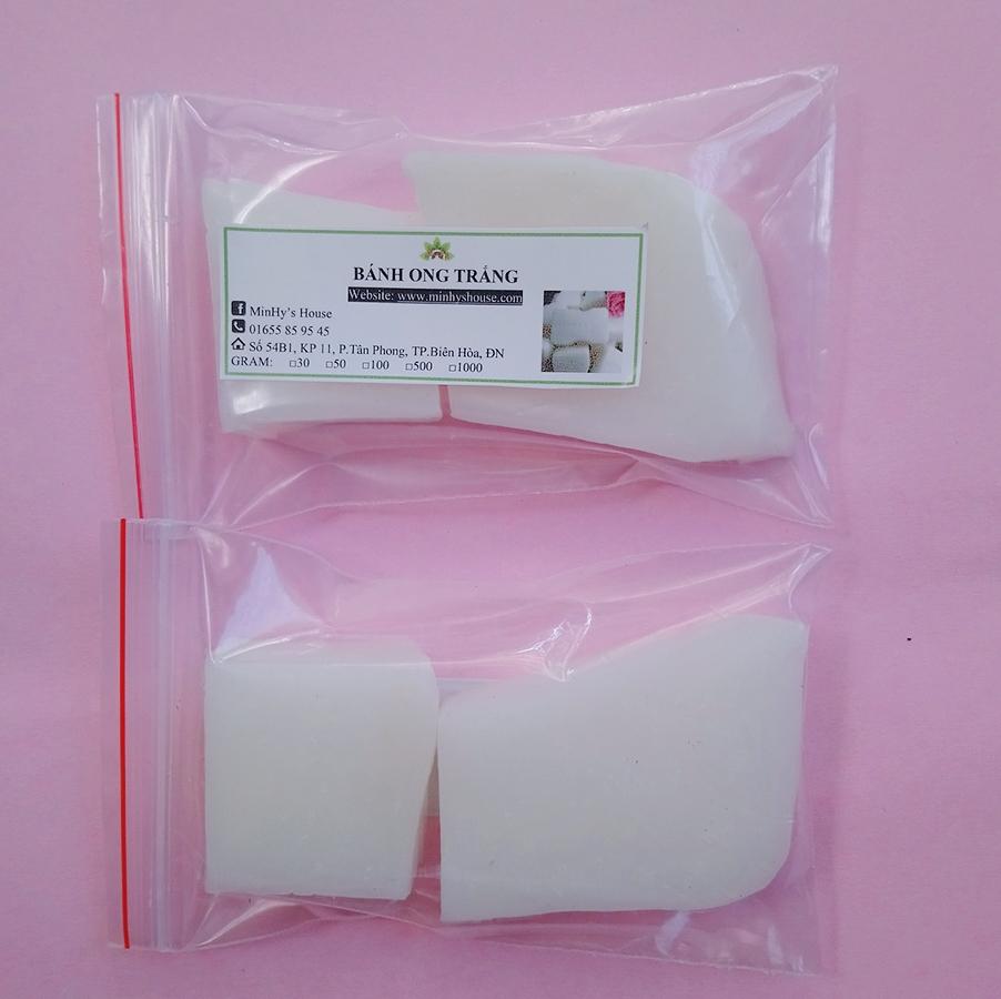 100g Bánh ong tảng trắng làm son, nến,...