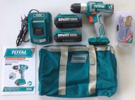 Máy khoan vặn vít dùng pin 47 chi tiết Total TDLI2002 (20V)