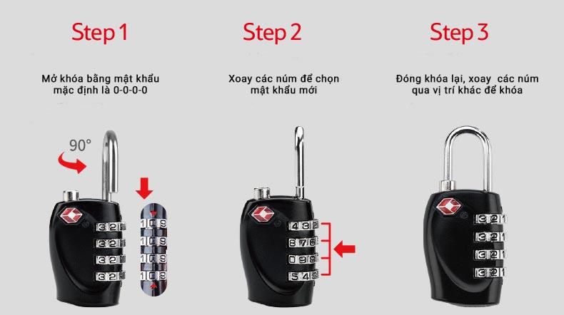 Khóa TSA NatureHike 4 số