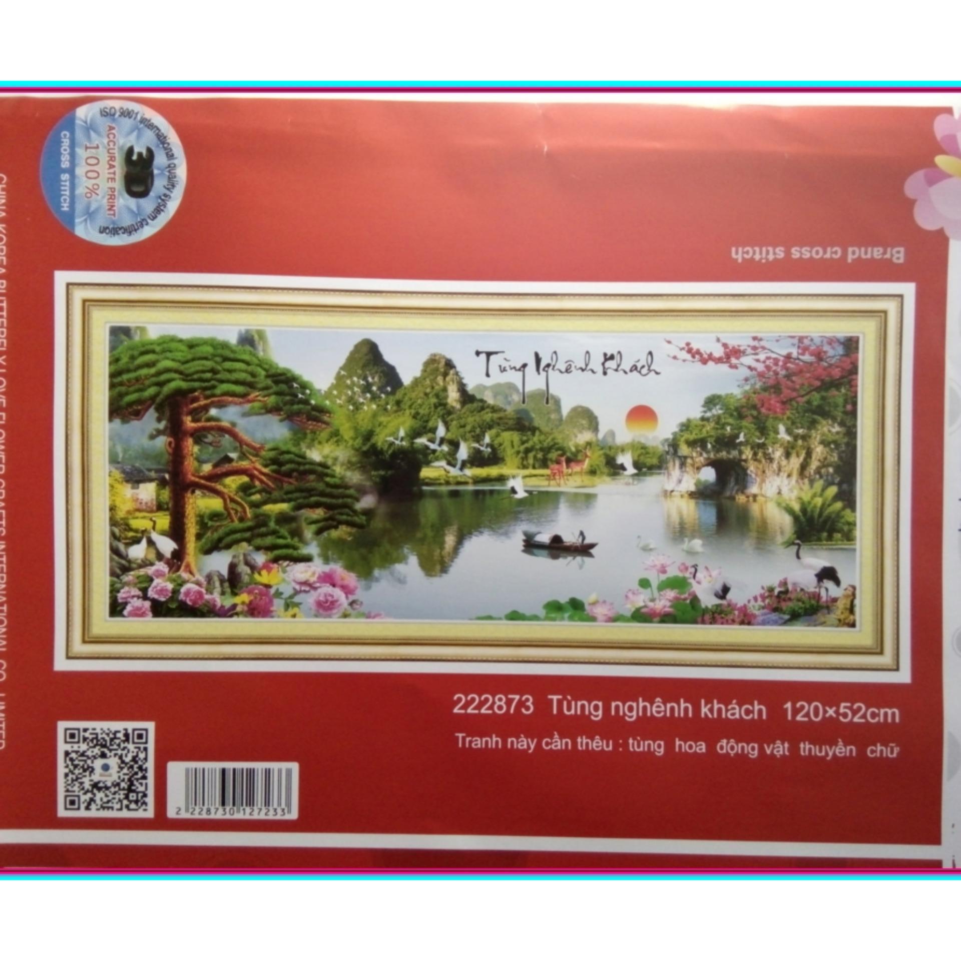 Tranh thêu chữ thập Tùng nghênh khách DLH-222873-Siêu thị tranh thêu