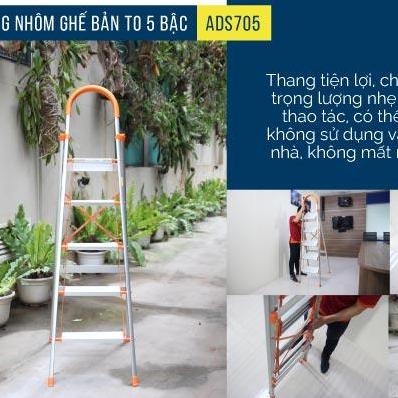 [HCM]Thang nhôm ghế bản to 5 bậc ADVINDEQ ADS-705