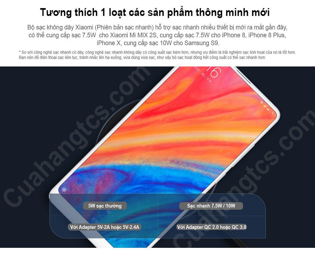 SẠC NHANH KHÔNG DÂY XIAOMI QI BH 1 Tháng