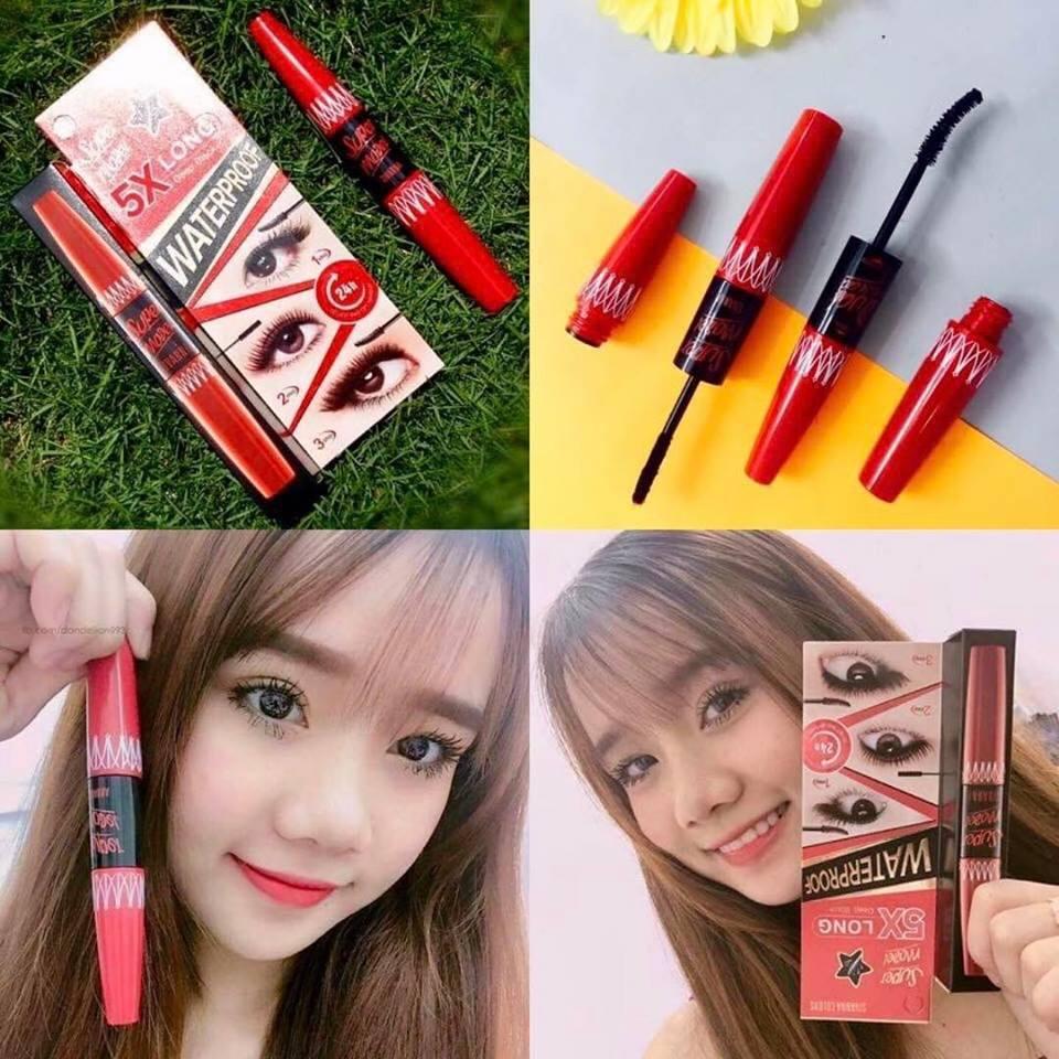[HCM]MASCARA NỐI MI 2 ĐẦU SIVANNA SUPER MODEL 5X LONG DEEP BLACK
