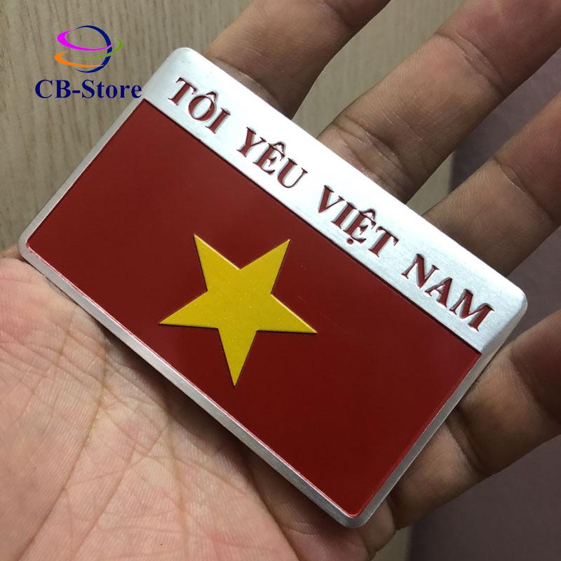 Combo 2 tem nhôm cờ VIệt Nam (Tôi Yêu Việt Nam)