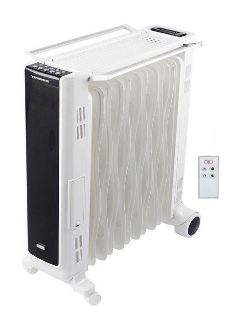 [BH chính hãng 12 tháng] Máy sưởi dầu 11 thanh Tiross TS9212, 15-20m2, Có giá phơi đồ, Hẹn giờ, Điều khiển từ xa, Không đốt cháy oxi)