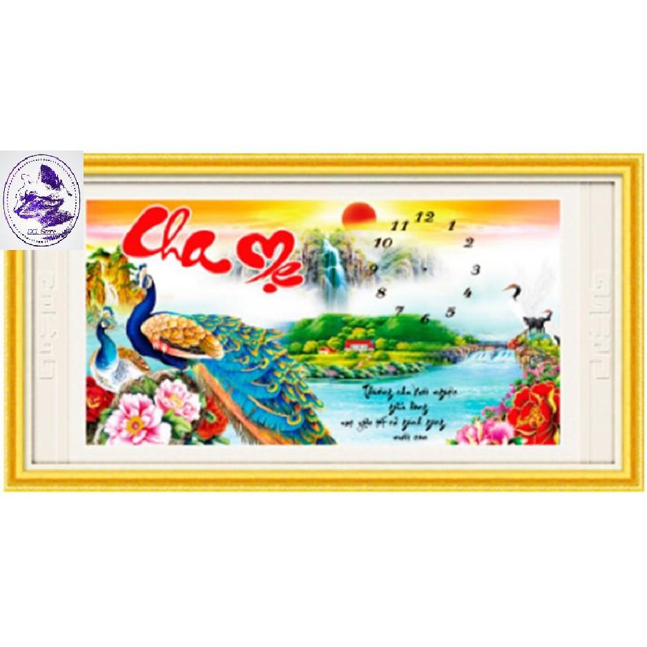 Tranh đính đá cha mẹ yn5026 kt 79x45cm