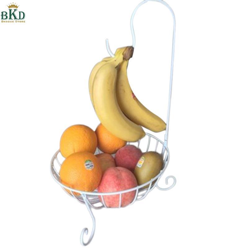 Metal Fruit Basket With Hanger Storage Basket White Household Tableware Decor