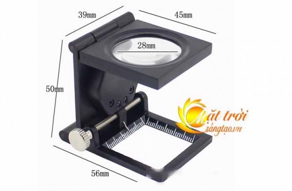 Kính lúp mini 10X có thước đo V2 có đèn