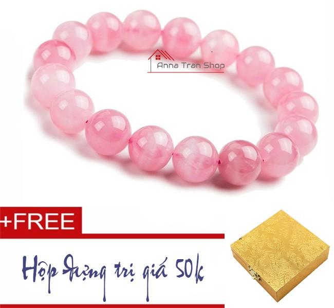 [HCM]Vòng tay đá mã não hồng phấn 8ly HN16