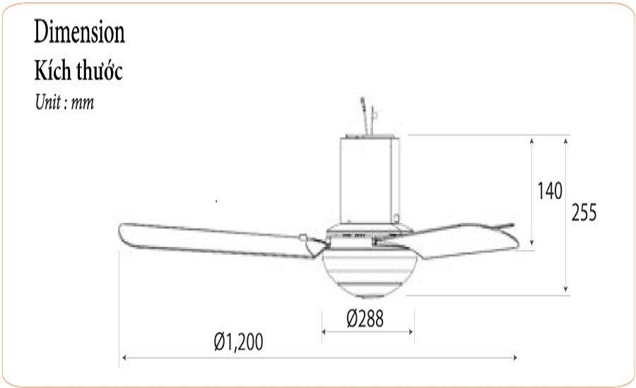 [HCM]Quạt trần kdk R48SP
