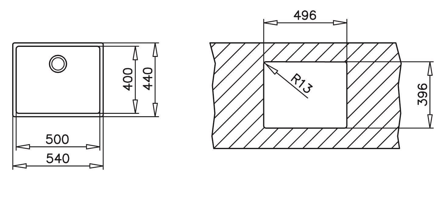 Bồn rửa chén chìm BE LINEA R15 50.40