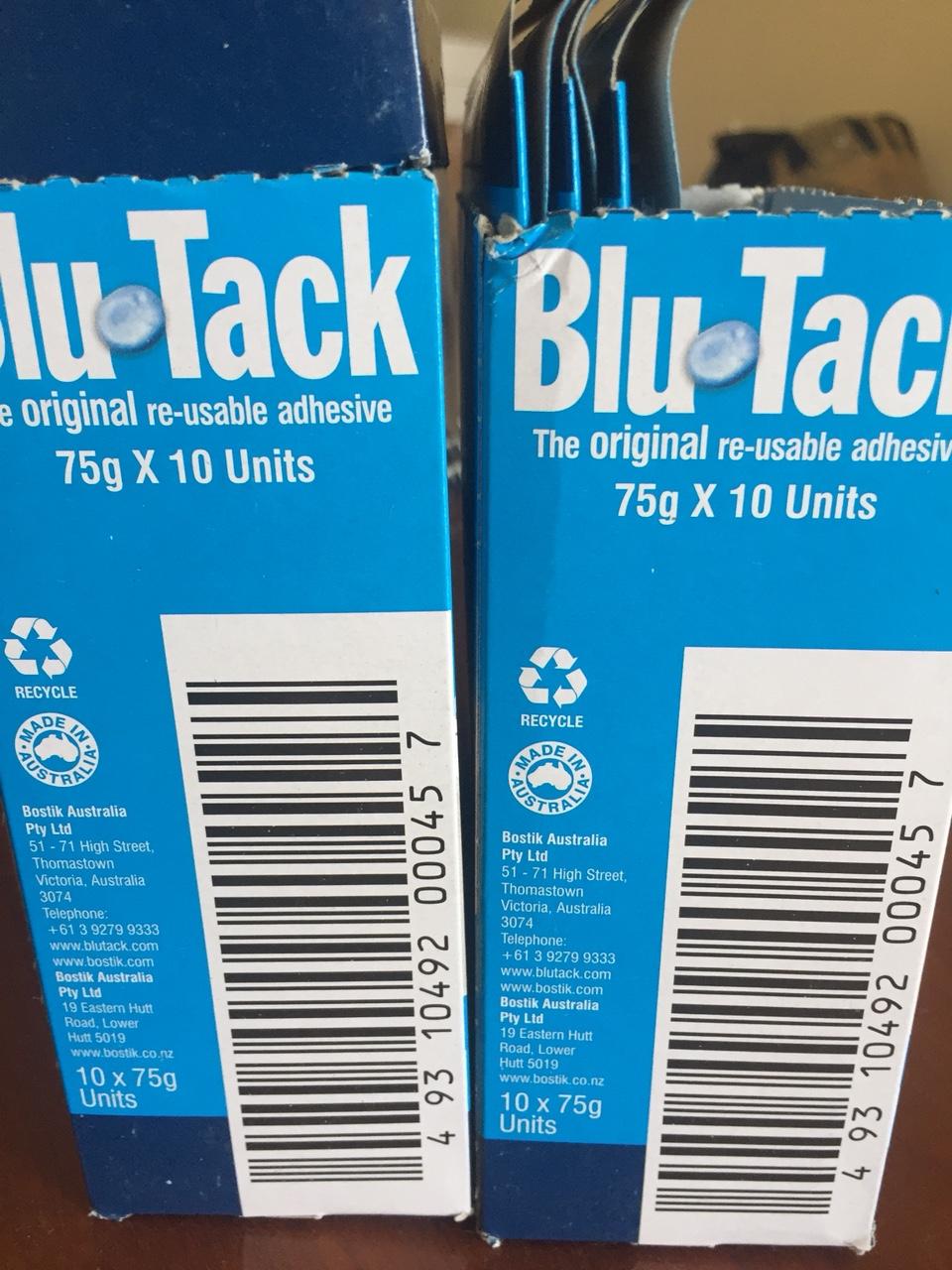 Đất sét dính blutack, Blu tack của Bostik 75 gr