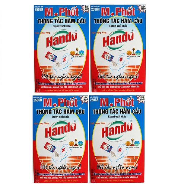 Bộ 4 hộp thông tắc hầm bồn cầu M. phốt bột 250g Hando KL37