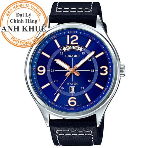 Đồng hồ nam dây da Casio Anh Khuê MTP-E129L-2B1VDF