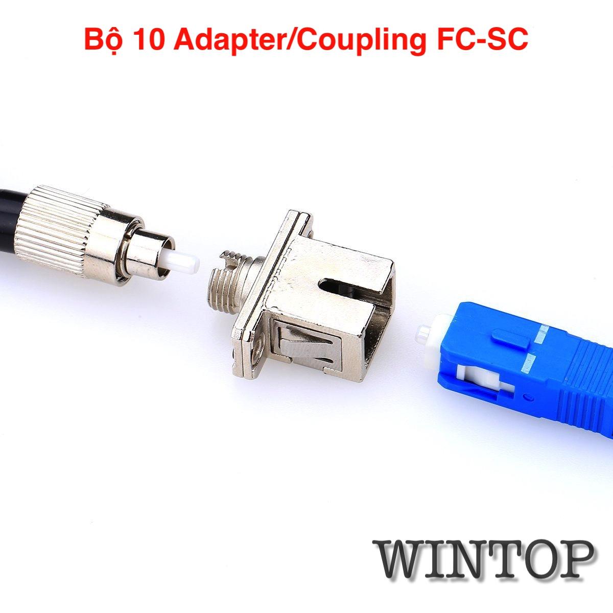Bộ 10 Adapter/Coupler quang FC-SC (Hợp Kim)