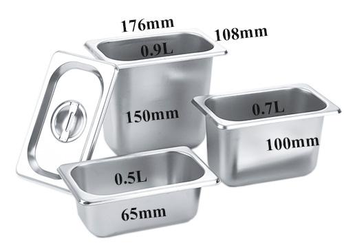 Khay inox GN 1/9 sâu 100mm đựng thực phẩm