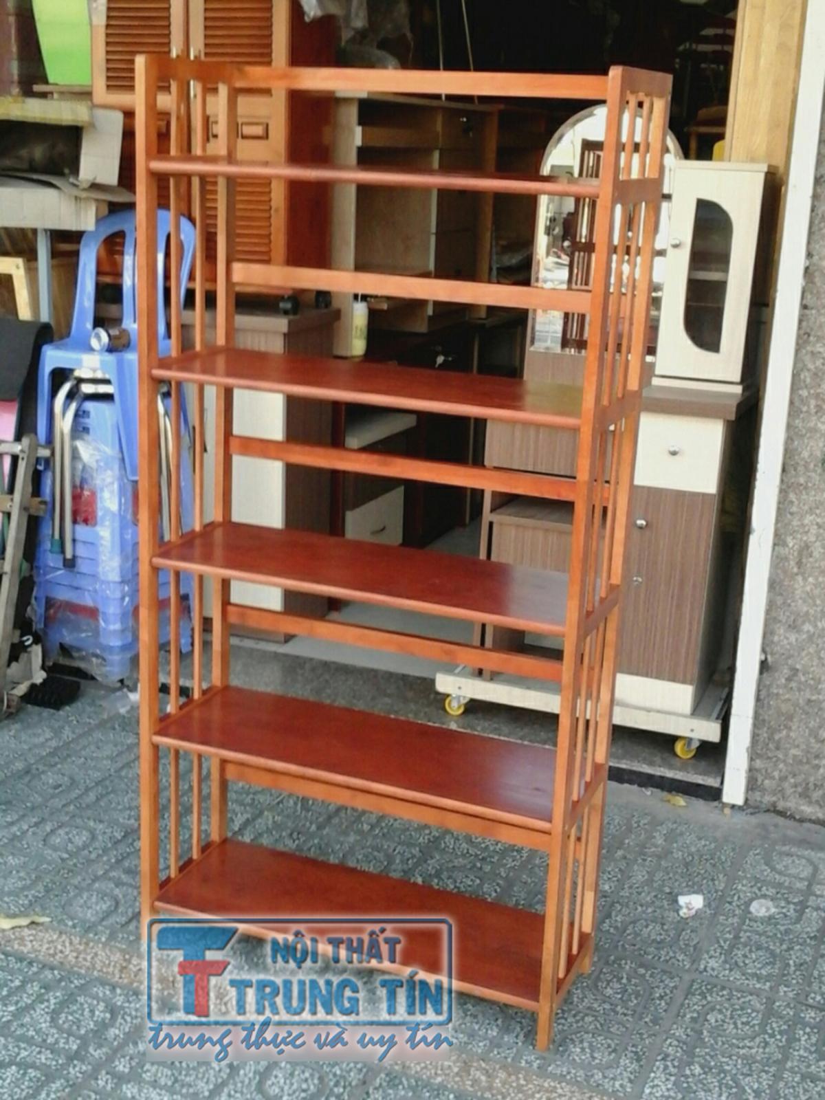 kệ sách 5 tầng gỗ ngang 80 TỰ NHIÊN