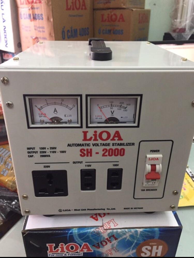 Ổn áp LiOA 2KVA dải 130v~250v thế hệ 2 dây đồng 100% model SH2.000II