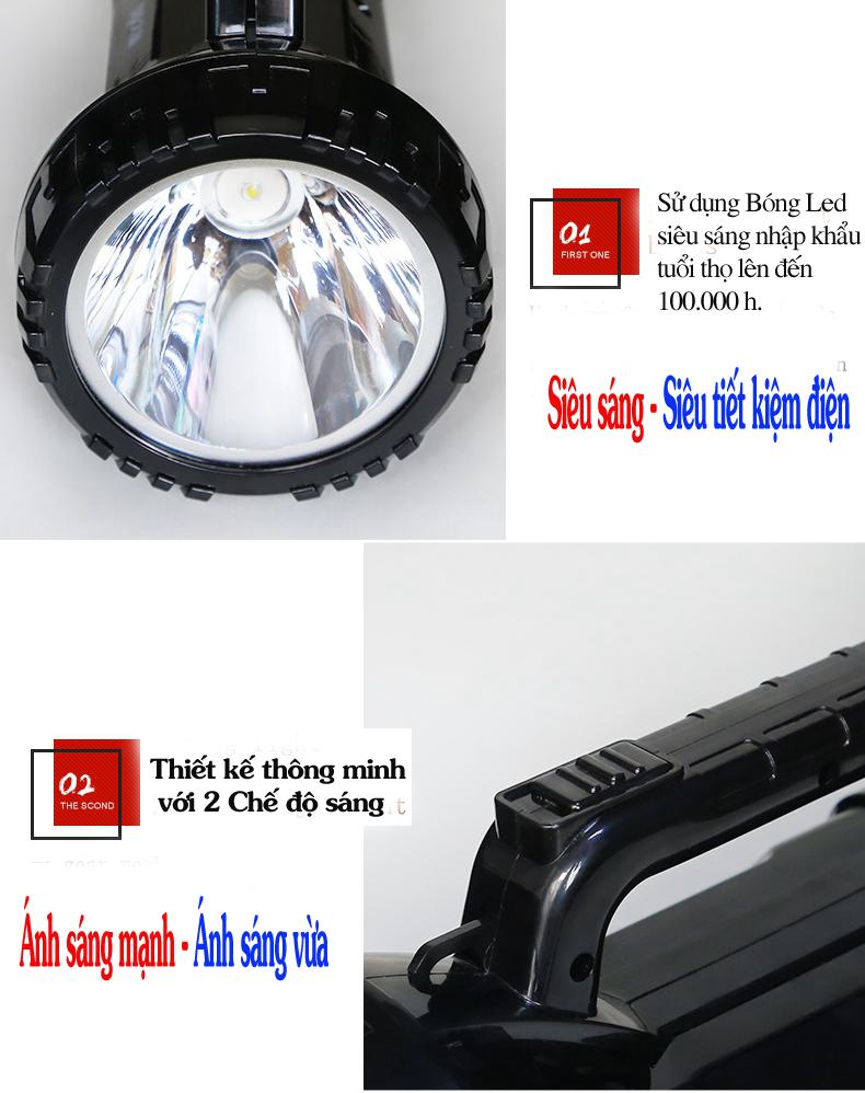 Đèn Pin sạc điện cầm tay siêu sáng led-7045