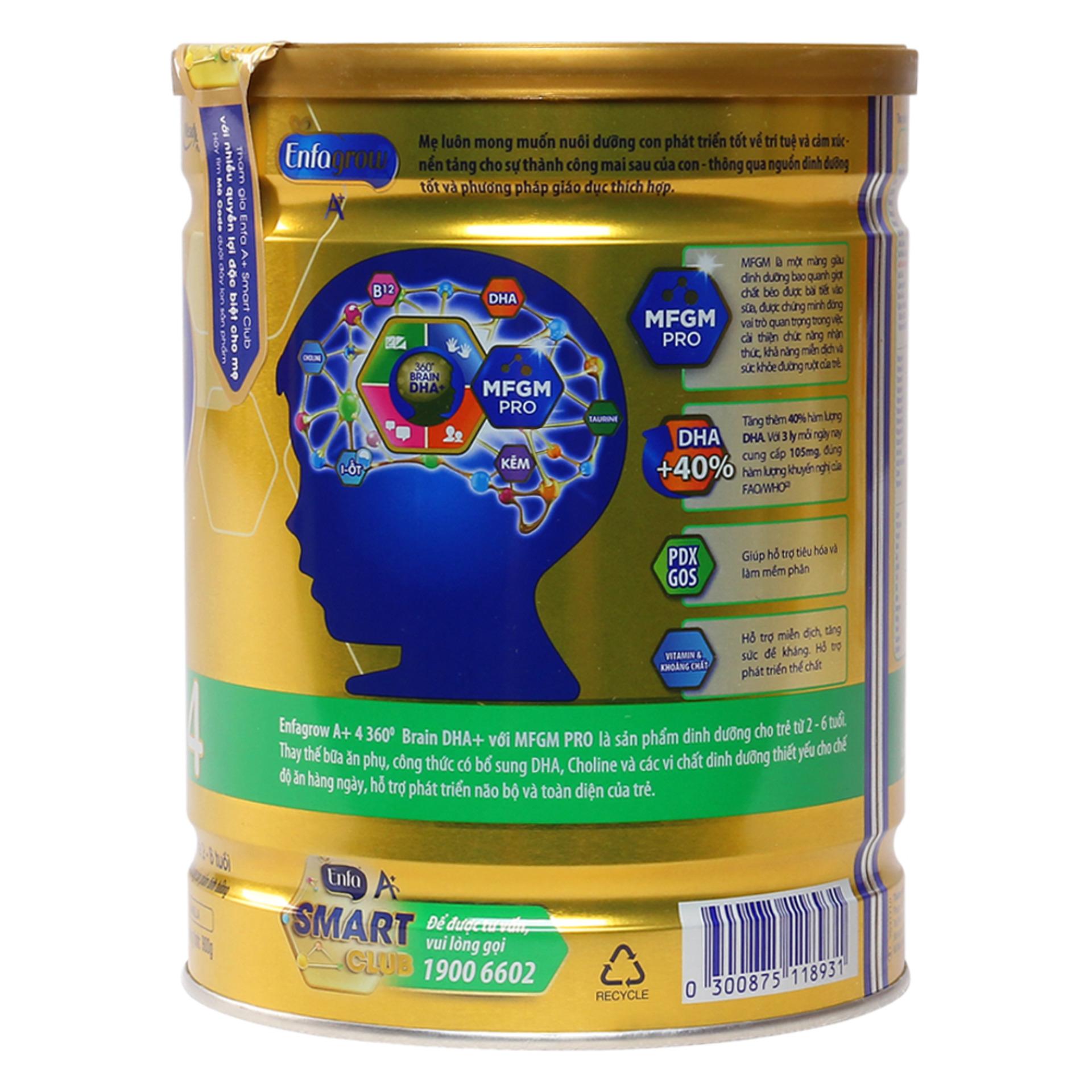 Sữa bột Enfagrow A+ 4 DHA+ và MFGM 900g