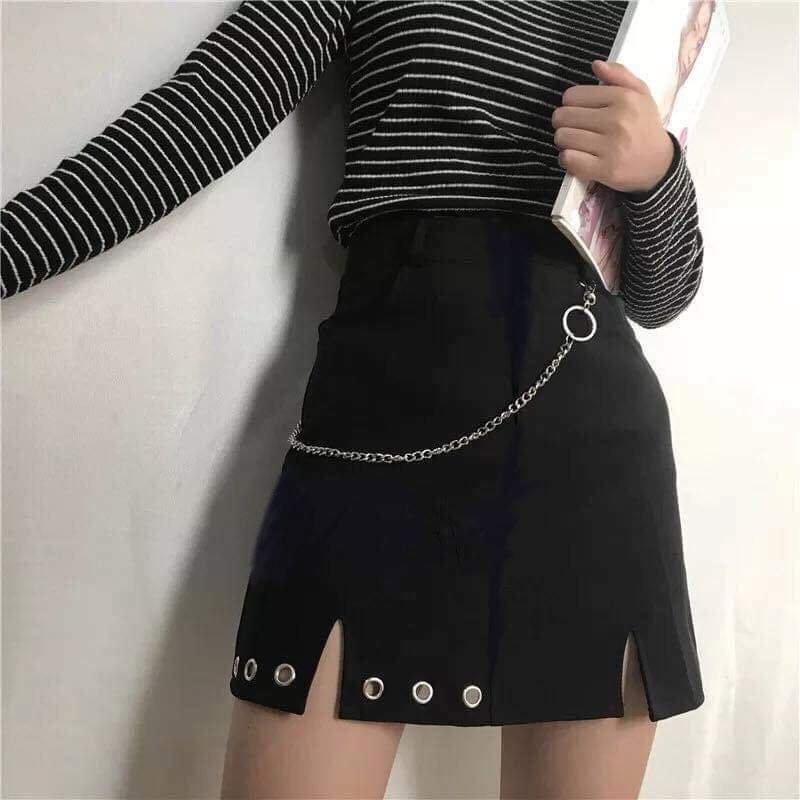 CHÂN VÁY NỮ PHỐI DÂY KHOEN CVPK7666