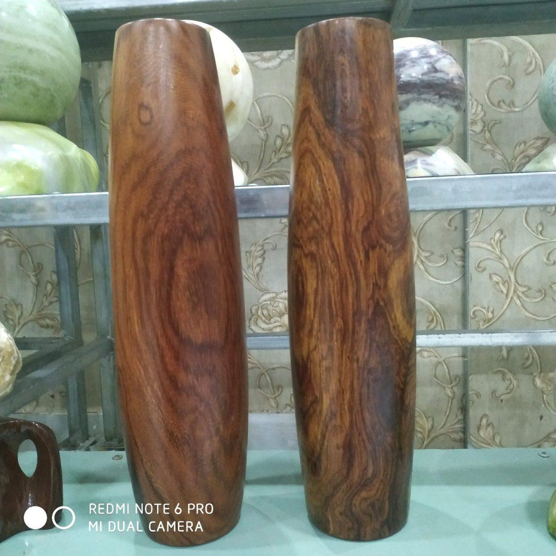 Cặp Trụ nghệ thuật gỗ Cẩm Lai cao 38cm