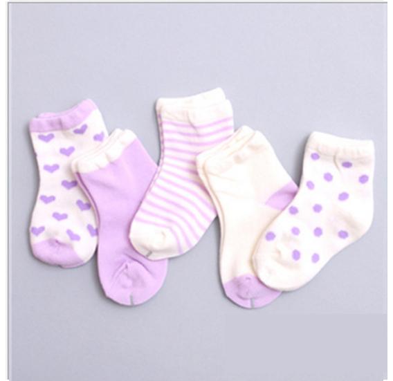 Combo 5 đôi vớ bé gái từ 0-1 tuổi size xs mẫu m2