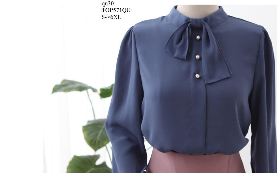 TOP571QU ÁO SƠ MI VOAN LỤA CÔNG SỞ
