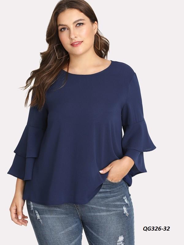 Áo trung niên tay bèo tầng - size s-6xl
