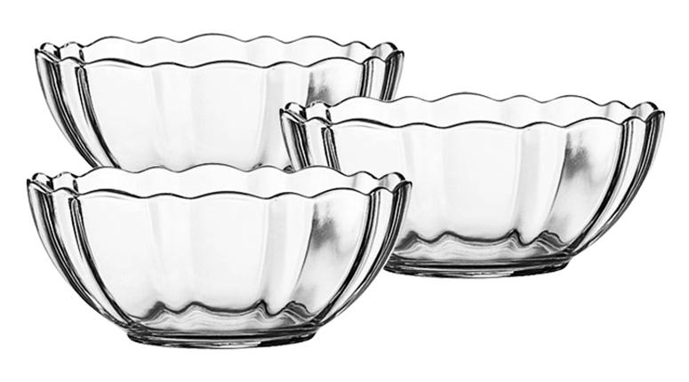 (ẢNH THẬT) Bộ 3 bát thủy tinh Luminarc Arcade 23cm - BO300515