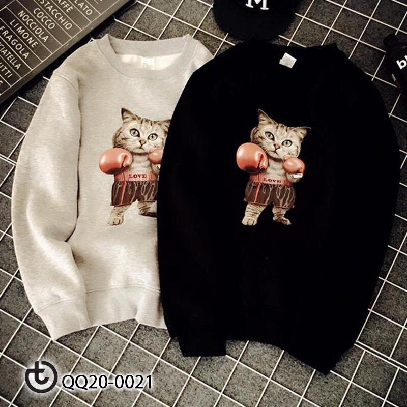 [HCM]Áo Sweater Nam Nữ MÈO ĐẤM BÓP Hot  Big Size  100kg Vải Nỉ Bông Dày Mịn Cao Cấp _ SW000 59