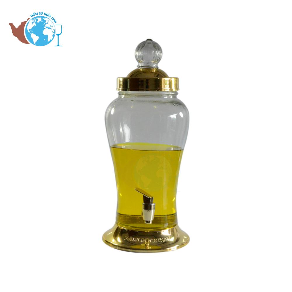 [HCM]Bình Ngâm rươu Sâm Thuỷ Tinh 5 Lít Có Van