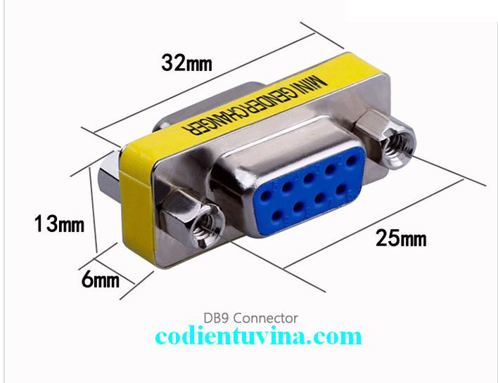 Đầu nối 2 tín hiệu DB9/RS232 (Đực Cái)