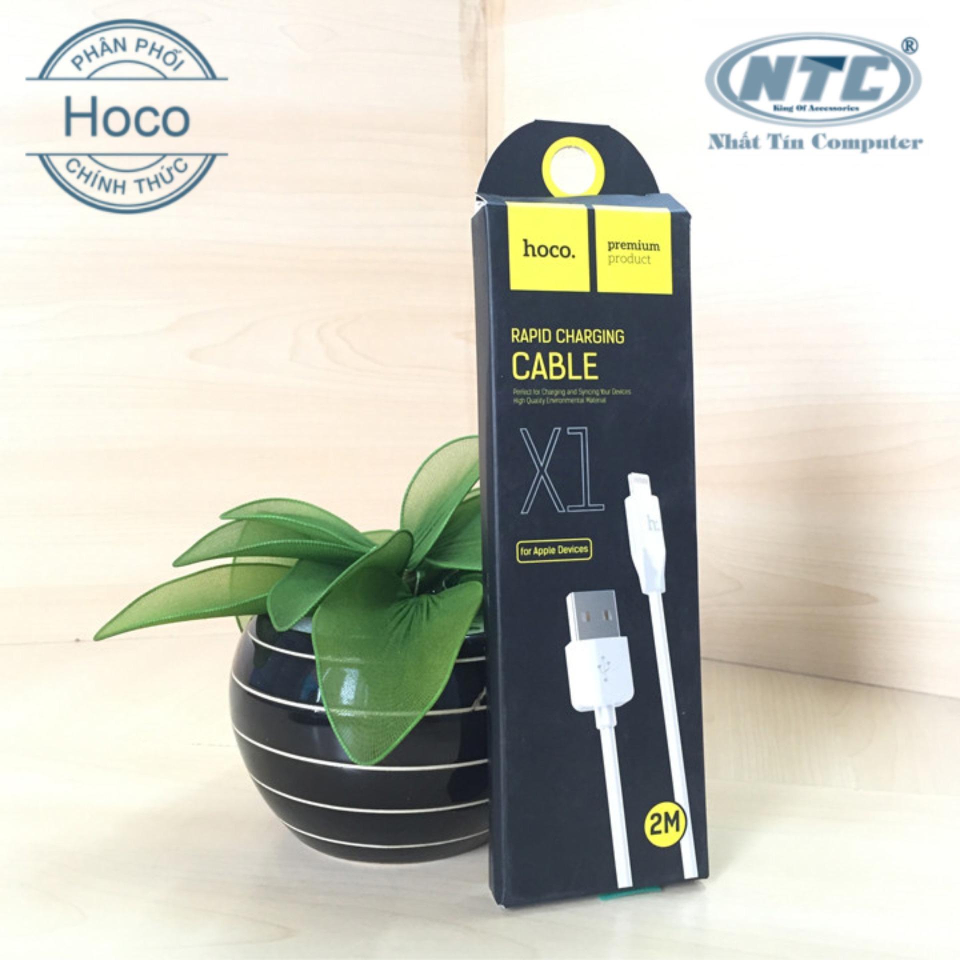 Cáp sạc lightning Hoco X1 dành cho iphone 5 trở lên - dài 2m (Trắng) - Hãng phân phối chính thức - Nhất Tín Computer