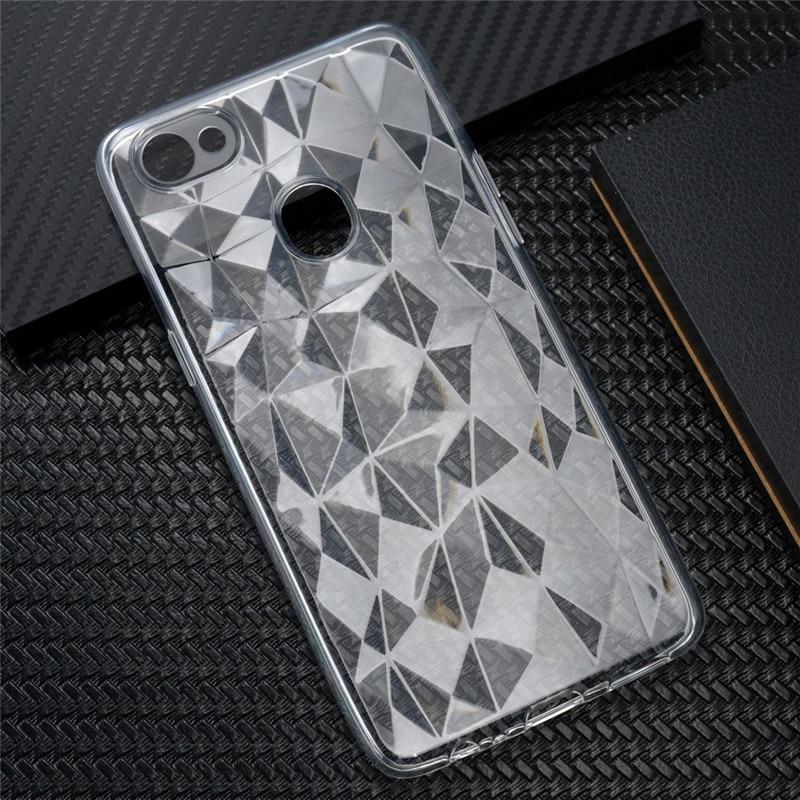 Ốp Silicon 3D Vân Kim Cương Cho Oppo F5 (Trong Suốt)
