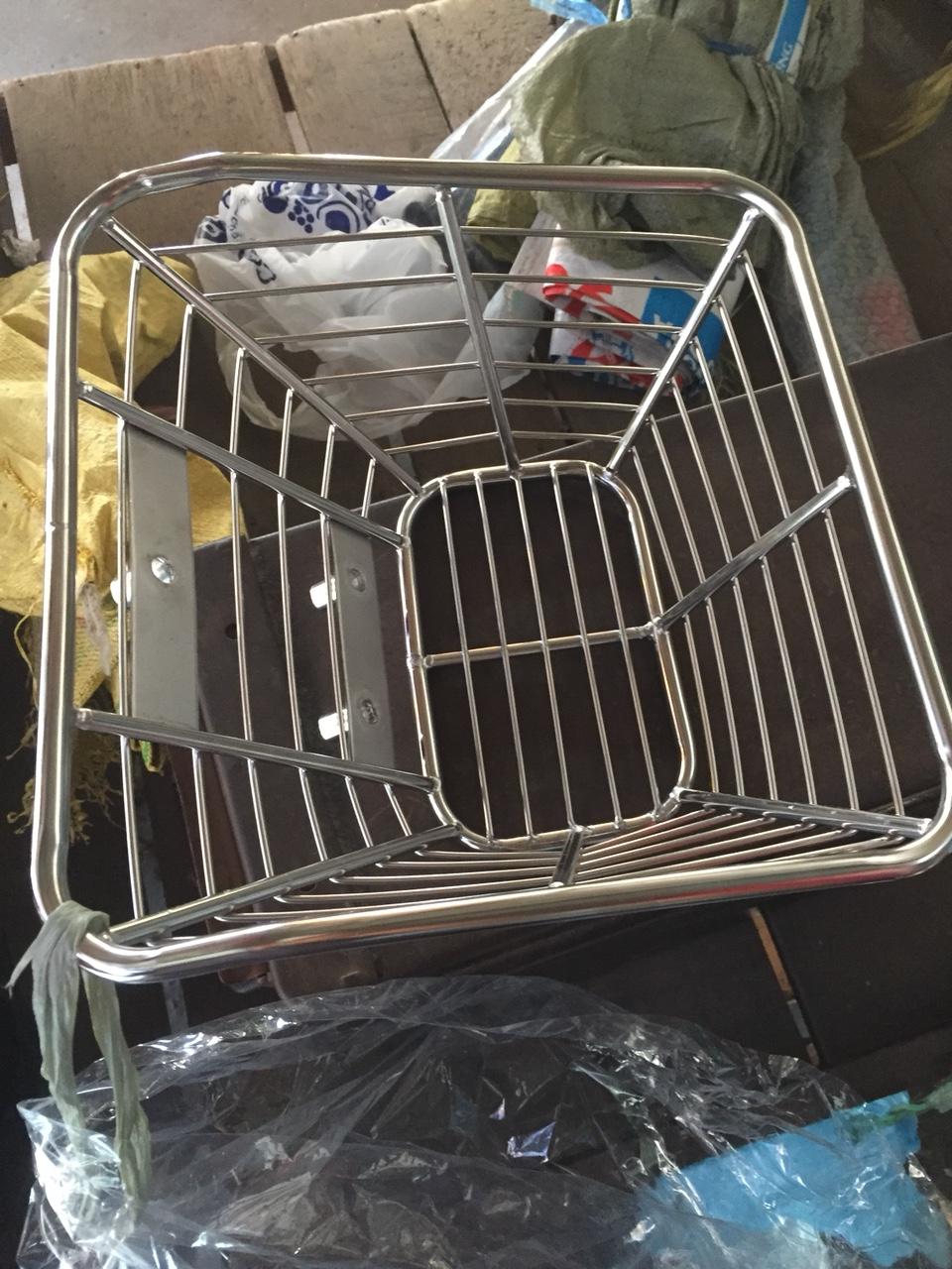 Rổ trước inox 10 ly Mini cho xe Dream, Wave