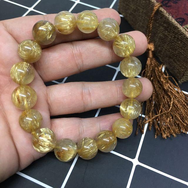 VÒNG TAY THẠCH ANH TÓC VÀNG . ( VIP)