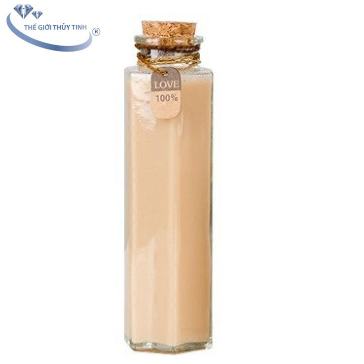 [HCM]Chai Thủy Tinh Lục Giác 350ML Nút Bần