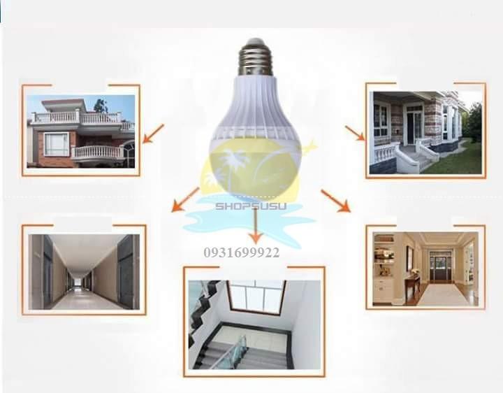 Bộ 2 Bóng đèn Led Bulb cảm ứng cơ thể thông minh 12W tự động tắt mở(Trắng)