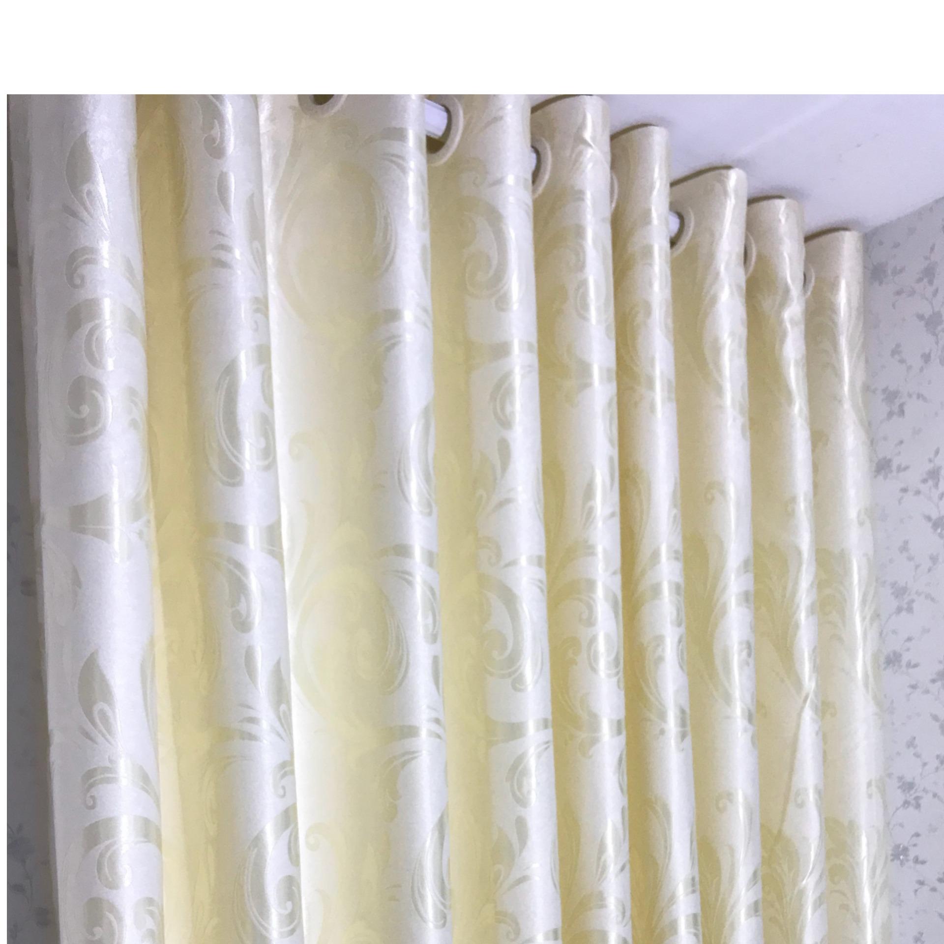 Rèm, màn cửa Ph curtains ( ngang 400 cao 270cm) KEM VÀNG + tặng dây vén màn