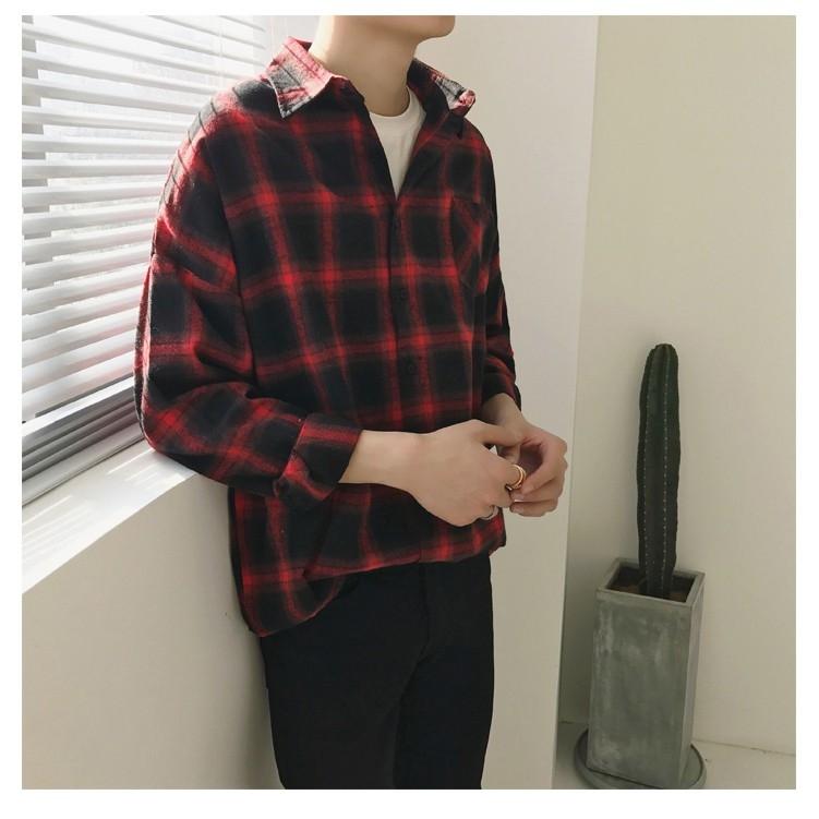 Áo khoác sơ mi caro unisex thời trang cao cấp qc7441