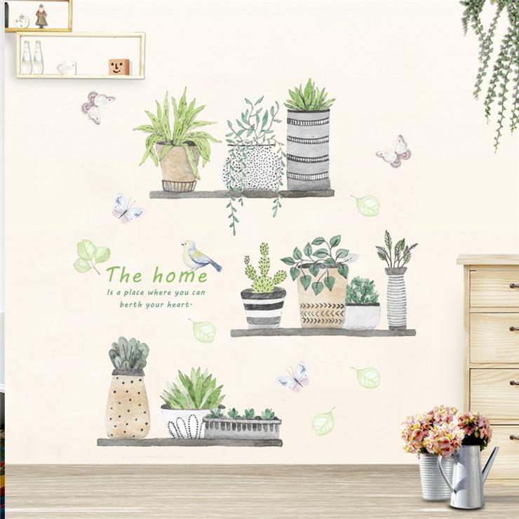 Decal dán tường - Chậu cây The Home