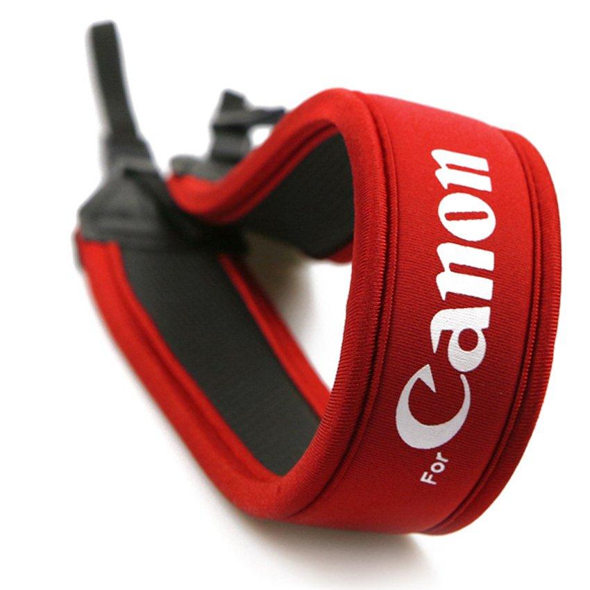 [HCM]Dây đeo chống mỏi JYC cho máy ảnh Canon (Đỏ phối trắng).