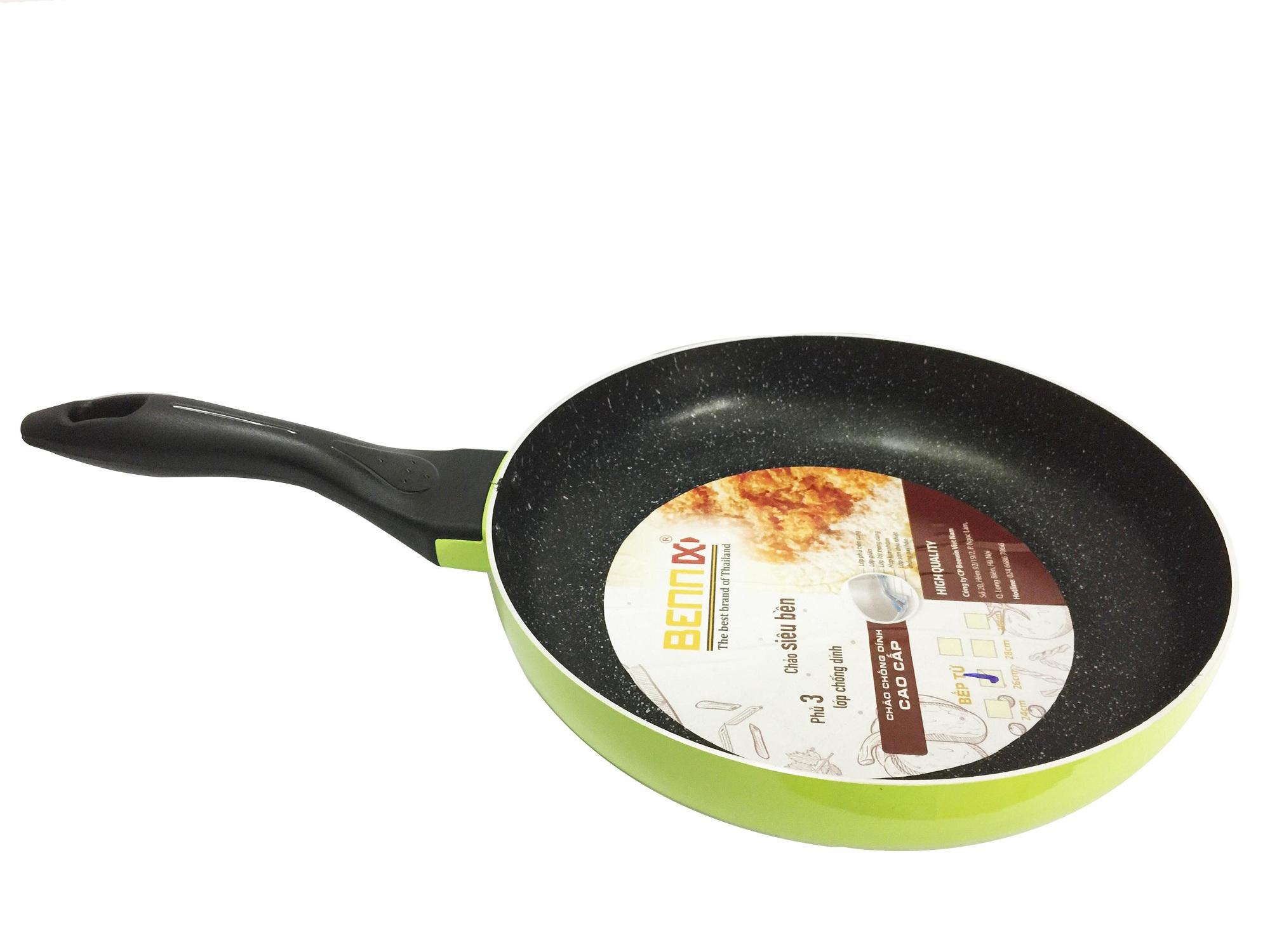 Chảo phẳng vân đá chống dính cao cấp Bennix Thái Lan 26cm