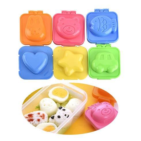Bộ 6 khuôn ép bánh, cơm, trứng hình thú dễ thương cho bé ăn dặm (Nhiều màu)