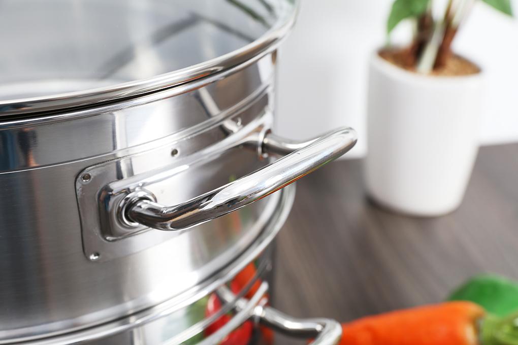 Nồi xửng hấp 32cm - Xửng hấp inox cao cấp - vung inox