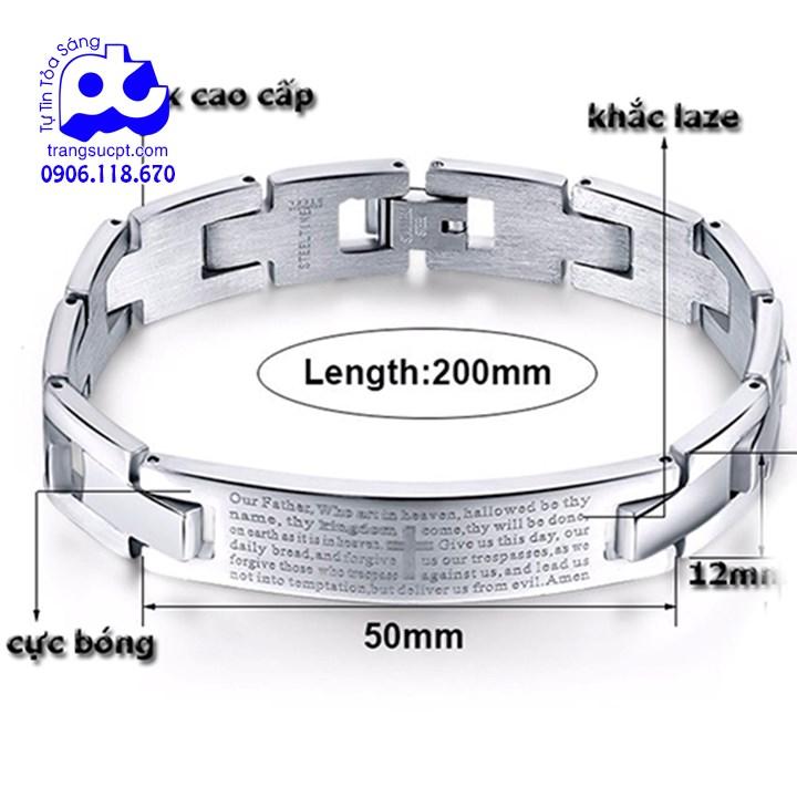 Lắc tay inox nam cá tính tại HCM cao cấp bảo hành không đen - LTNA71