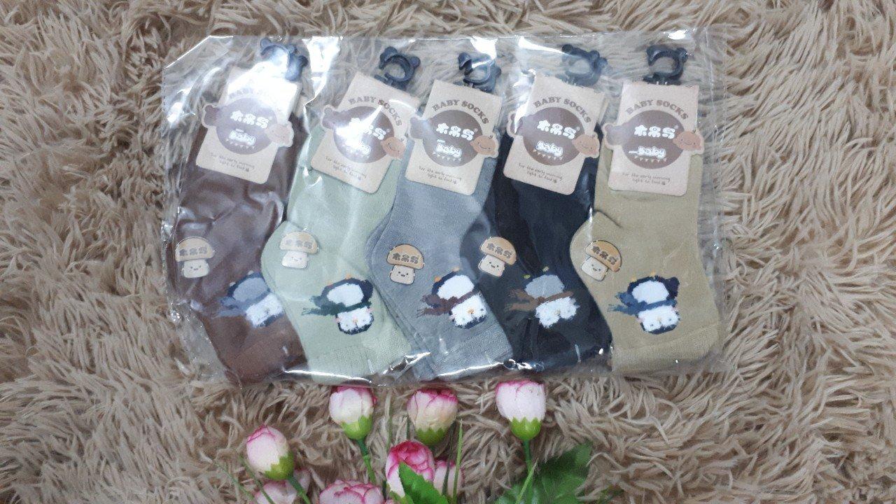 Set 5 đôi Tất trẻ em cổ cao cho bé trai, bé gái cao cấp