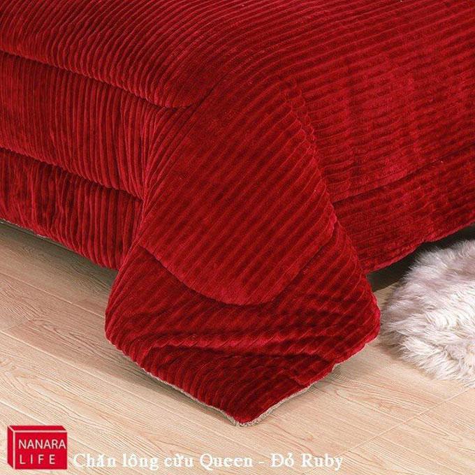 Chăn lông cừu Queen - Nanara Life Nhật Bản 200x230cm (Đỏ rubi)